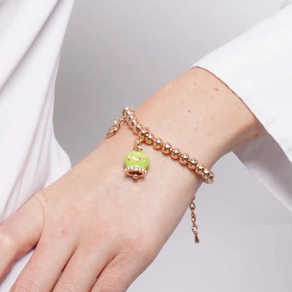 AMO CAPRI - BRACCIALE IN METALLO ROSE' CAMPANELLA GREENERY SCRITTA CAPRI