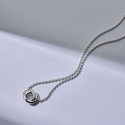 TI SENTO - COLLANA ARGENTO PENDENTE INFINITO ZIRCONI BIANCHI