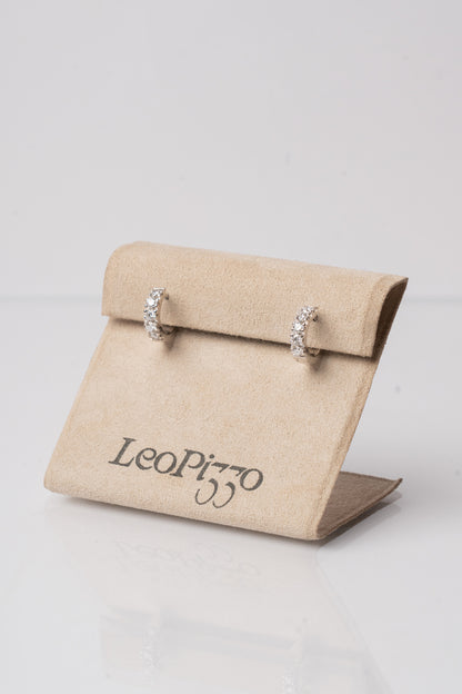 LEO PIZZO - ORECCHINI PICCOLI CERCHI IN ORO BIANCO E DIAMANTI