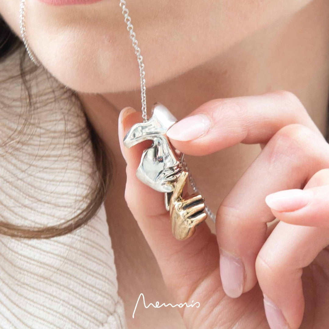 NEMORIS - COLLANA SILENZIO ARGENTO E BRONZO PICCOLO