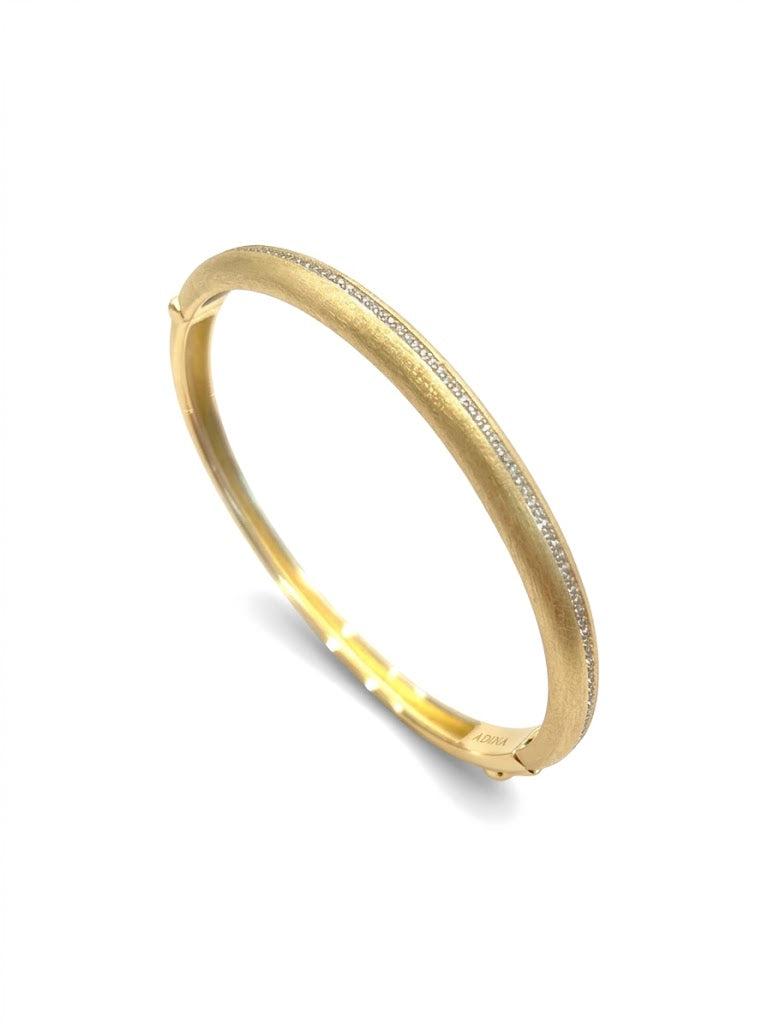 MAISON FOLA - BRACCIALE IN ARGENTO PLACCATO ORO E ZIRCONI BIANCHI