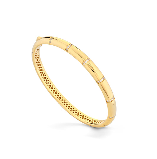 MAISON FOLA - BRACCIALE IN ARGENTO PLACCATO ORO E ZIRCONI BIANCHI