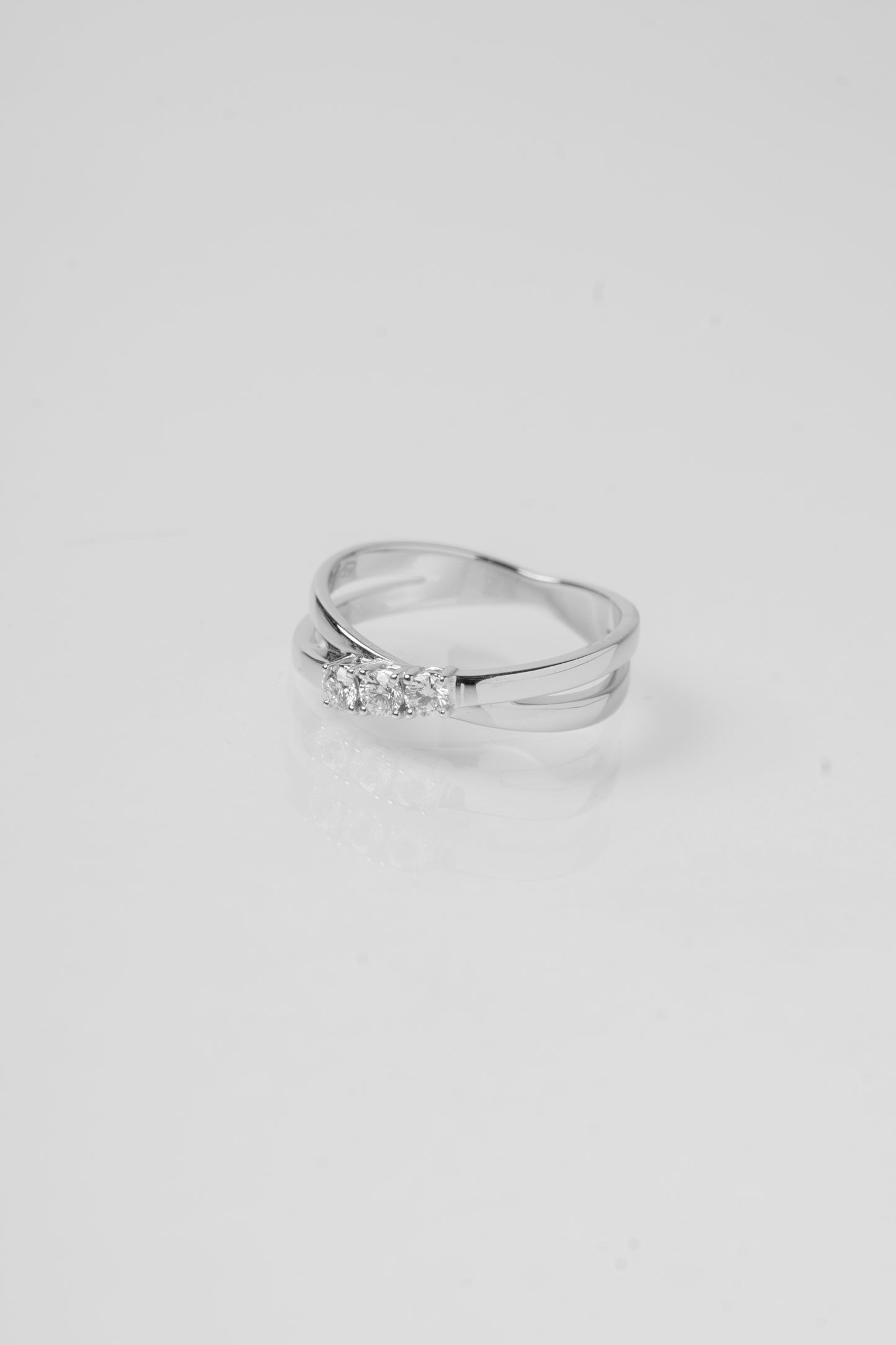 LEO PIZZO - ANELLO TRILOGY DOPPIO GIRO IN ORO BIANCO E DIAMANTI