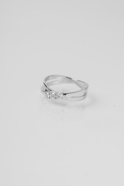 LEO PIZZO - ANELLO TRILOGY DOPPIO GIRO IN ORO BIANCO E DIAMANTI