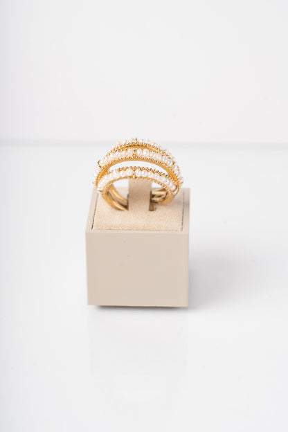 SOARA - ANELLO IN ARGENTO PLACCATO ORO CON PERLINE