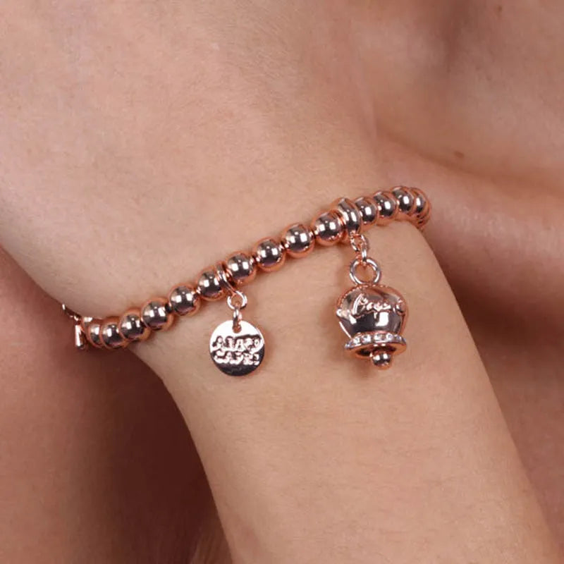 AMO CAPRI - BRACCIALE IN METALLO ROSE' SCRITTA CAPRI
