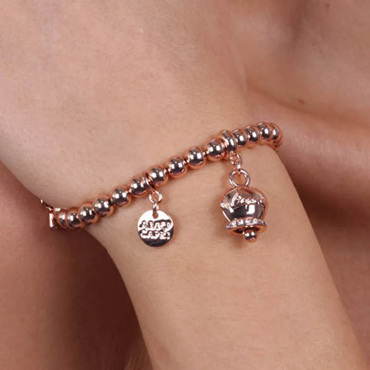 AMO CAPRI - BRACCIALE IN METALLO ROSE' SCRITTA CAPRI