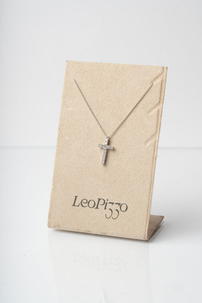 LEO PIZZO - COLLANA CROCE IN DIAMANTI E ORO BIANCO