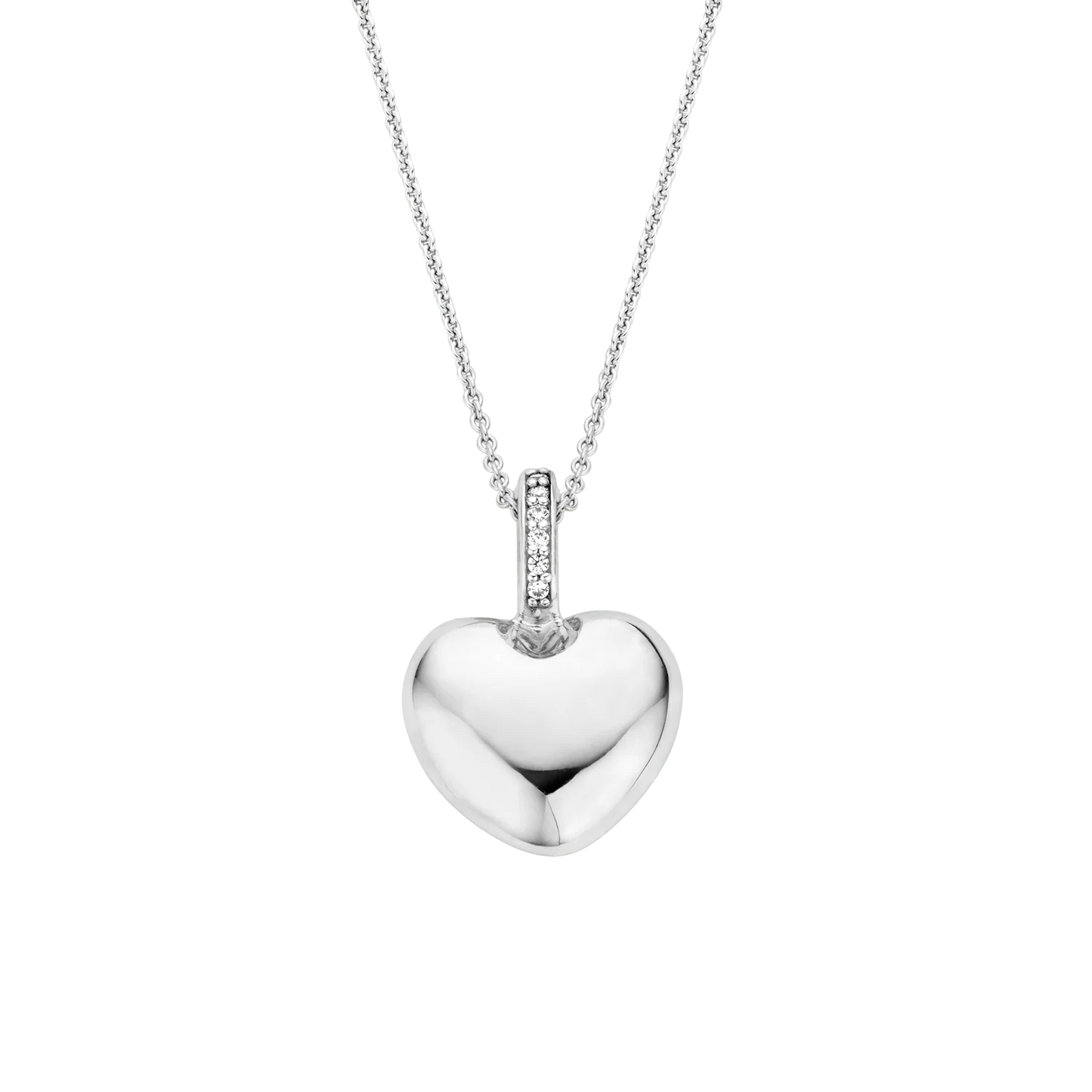 TI SENTO - COLLANA CIONDOLO CUORE PENDENTE ARGENTO E ZIRCONI