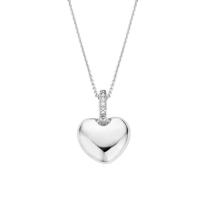 TI SENTO - COLLANA CIONDOLO CUORE PENDENTE ARGENTO E ZIRCONI