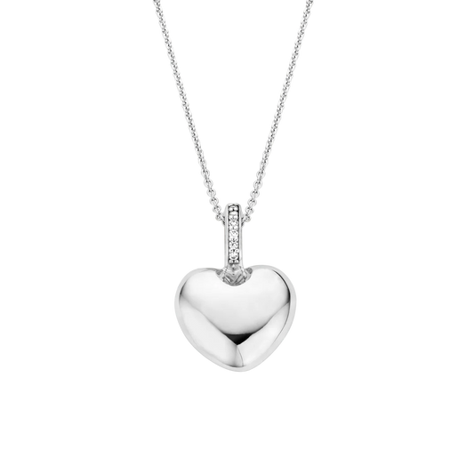 TI SENTO - COLLANA CIONDOLO CUORE PENDENTE ARGENTO E ZIRCONI