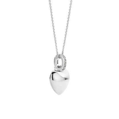 TI SENTO - COLLANA CIONDOLO CUORE PENDENTE ARGENTO E ZIRCONI