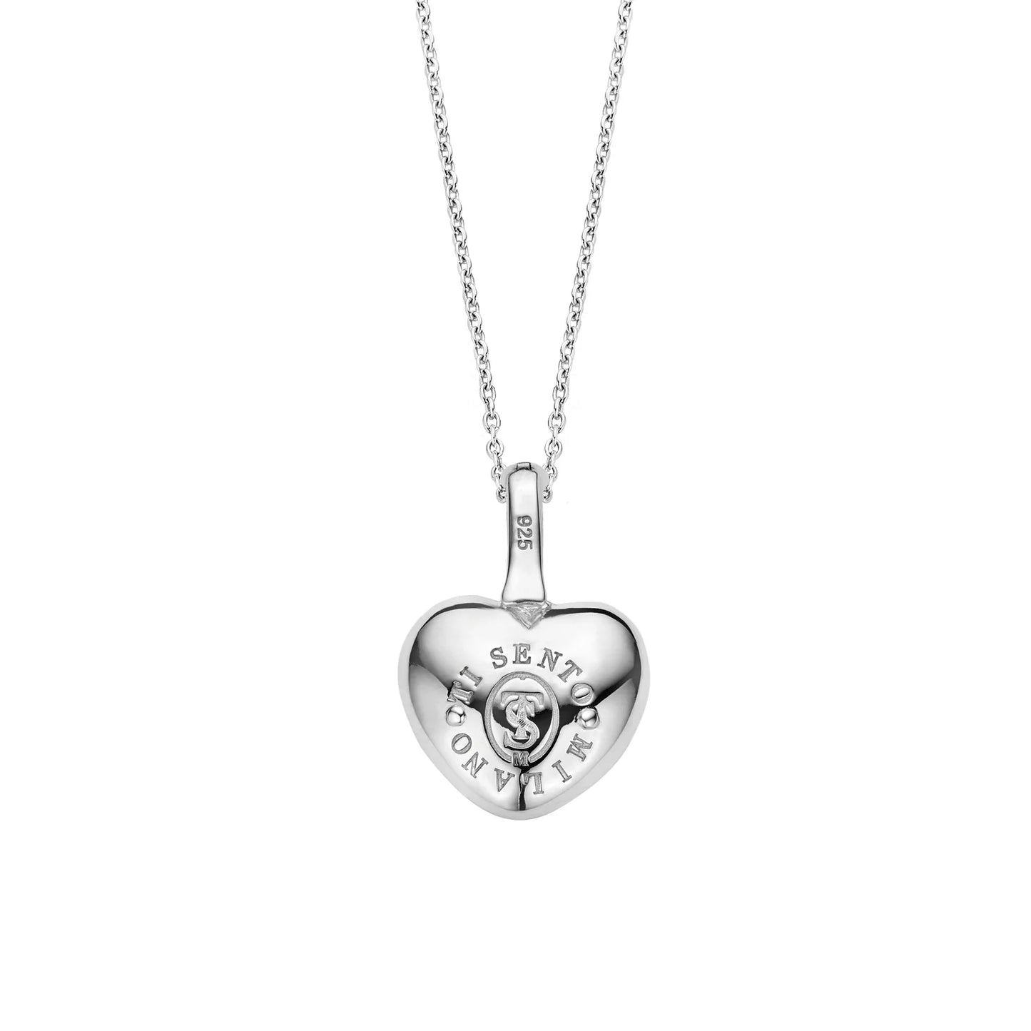 TI SENTO - COLLANA CIONDOLO CUORE PENDENTE ARGENTO E ZIRCONI