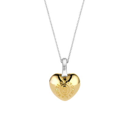 TI SENTO - COLLANA CIONDOLO CUORE PENDENTE ARGENTO DORATO E ZIRCONI