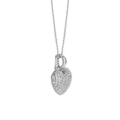 TI SENTO - COLLANA CIONDOLO CUORE PENDENTE ARGENTO PAVE' ZIRCONI