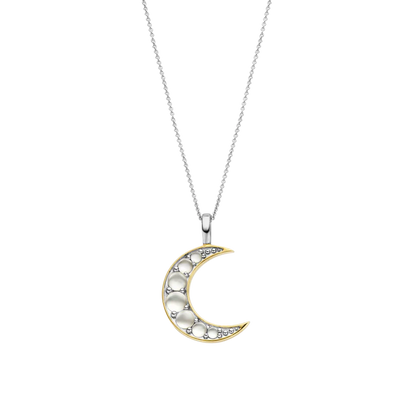 TI SENTO - COLLANA PENDENTE LUNA MADREPERLA E ARGENTO