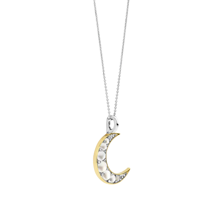 TI SENTO - COLLANA PENDENTE LUNA MADREPERLA E ARGENTO