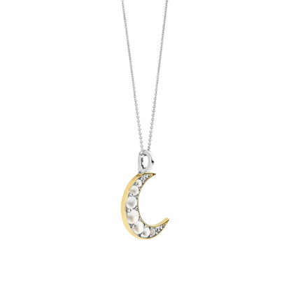 TI SENTO - COLLANA PENDENTE LUNA MADREPERLA E ARGENTO