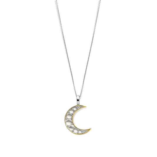 TI SENTO - COLLANA PENDENTE LUNA MADREPERLA E ARGENTO