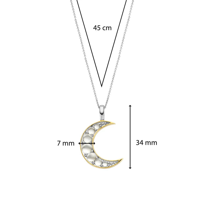 TI SENTO - COLLANA PENDENTE LUNA MADREPERLA E ARGENTO