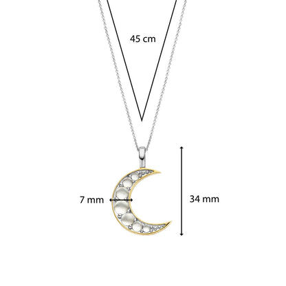 TI SENTO - COLLANA PENDENTE LUNA MADREPERLA E ARGENTO