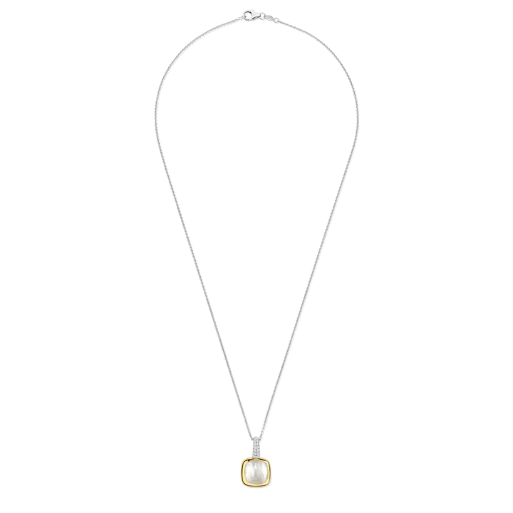 TI SENTO - COLLANA PENDENTE ARGENTO DORATO E MADREPAERLA