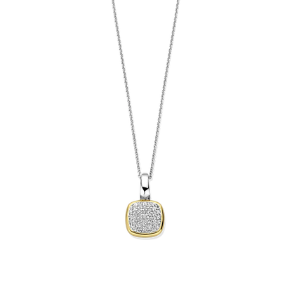 TI SENTO - COLLANA ARGENTO DORATO CON PENDENTE ZIRCONI