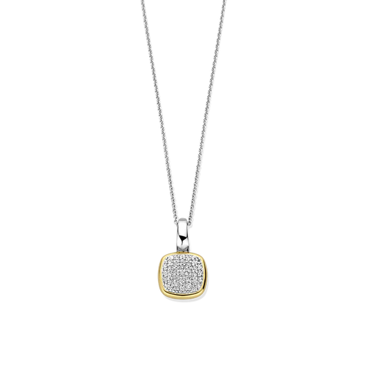 TI SENTO - COLLANA ARGENTO DORATO CON PENDENTE ZIRCONI