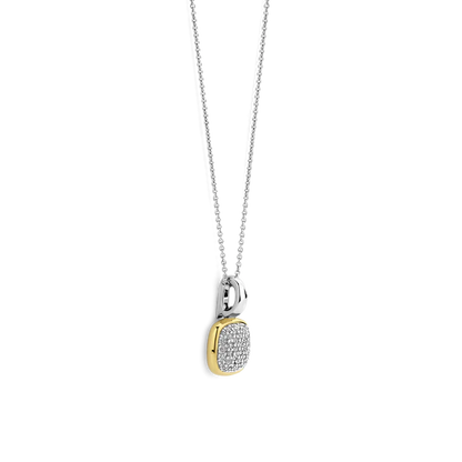 TI SENTO - COLLANA ARGENTO DORATO CON PENDENTE ZIRCONI