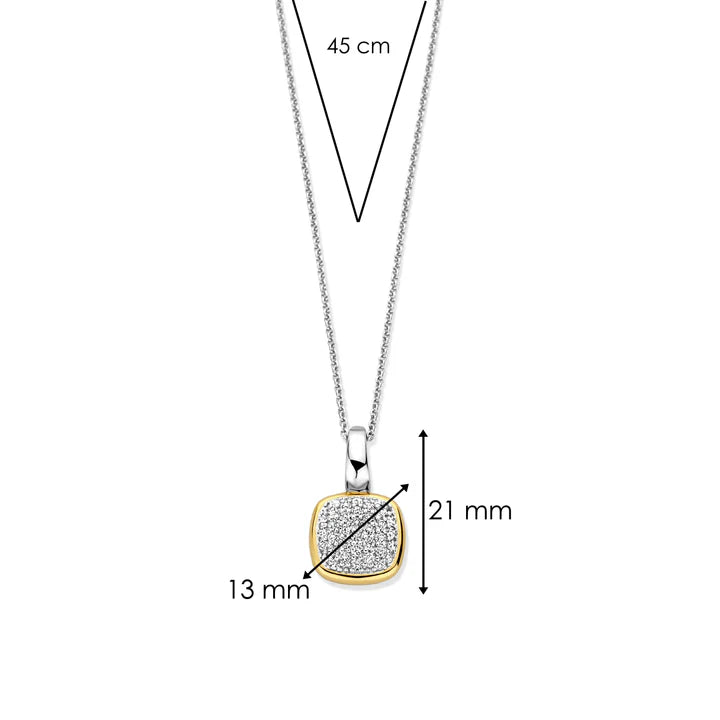 TI SENTO - COLLANA ARGENTO DORATO CON PENDENTE ZIRCONI