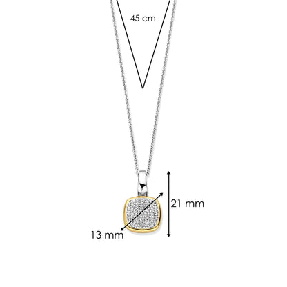 TI SENTO - COLLANA ARGENTO DORATO CON PENDENTE ZIRCONI