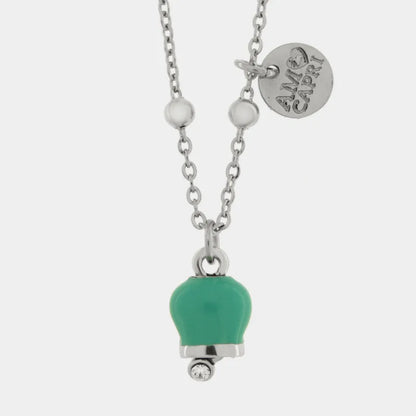 AMO CAPRI - COLLANA IN ACCIAIO CAMPANELLA MINI TIFFANY CON CRISTALLO