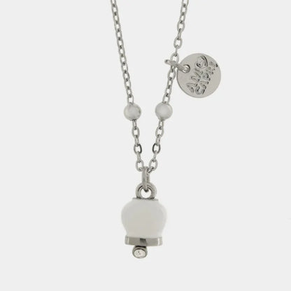 AMO CAPRI - COLLANA IN ACCIAIO CAMPANELLA MINI BIANCA