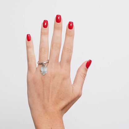 AMO CAPRI - ANELLO ACCIAIO CON CAMPANELLA MINI RODIO E CRISTALLO