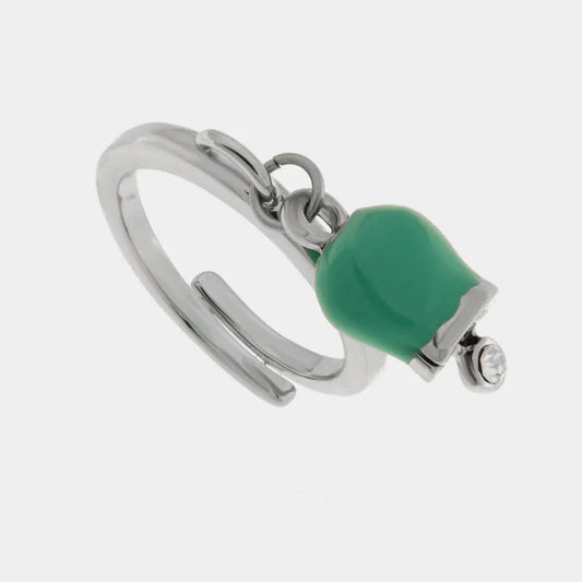 AMO CAPRI - ANELLO ACCIAIO CON CAMPANELLA MINI TIFFANY