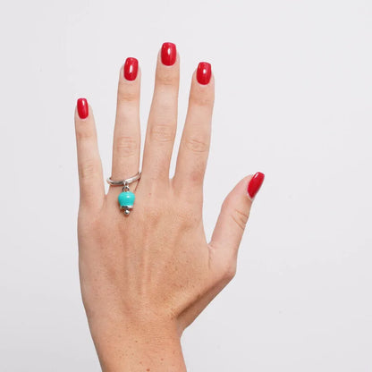 AMO CAPRI - ANELLO ACCIAIO CON CAMPANELLA MINI SMALTO TIFFANY