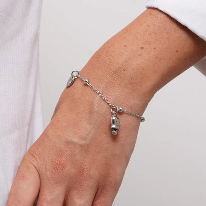 AMO CAPRI - STEEL BRACELET WITH MINI BELL AND ZIRCON