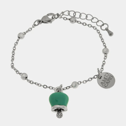 AMO CAPRI - STEEL BRACELET WITH MINI TIFFANY BELL AND CRYSTAL