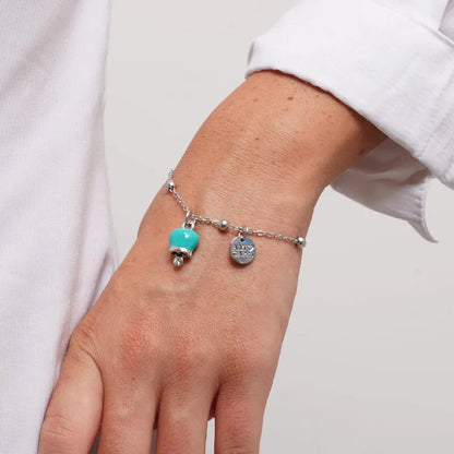 AMO CAPRI - STEEL BRACELET WITH MINI TIFFANY BELL AND CRYSTAL
