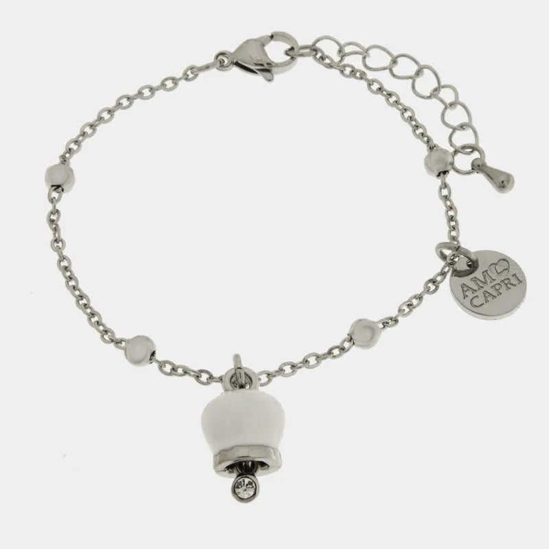 I LOVE CAPRI - STEEL BRACELET WITH WHITE BELL