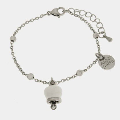 I LOVE CAPRI - STEEL BRACELET WITH WHITE BELL