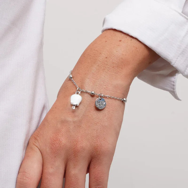 I LOVE CAPRI - STEEL BRACELET WITH WHITE BELL