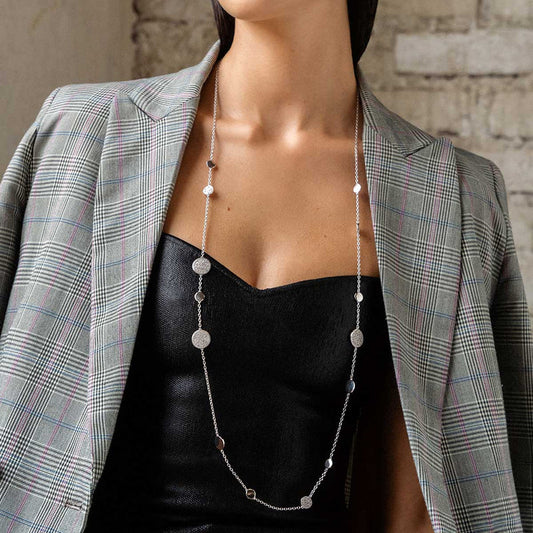 COLLANA CHANEL ARGENTO CON ZIRCONI
