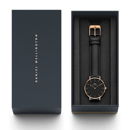 OROLOGIO PETITE SHEFFIELD 28MM CINTURINO PELLE NERO CASSA ACCIAIO ROSE' QUADRANTE NERO
