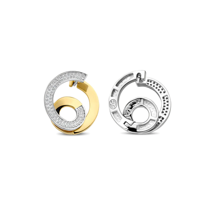 TI SENTO - ORECCHINI SPIRALI ARGENTO DORATO E ZIRCONI