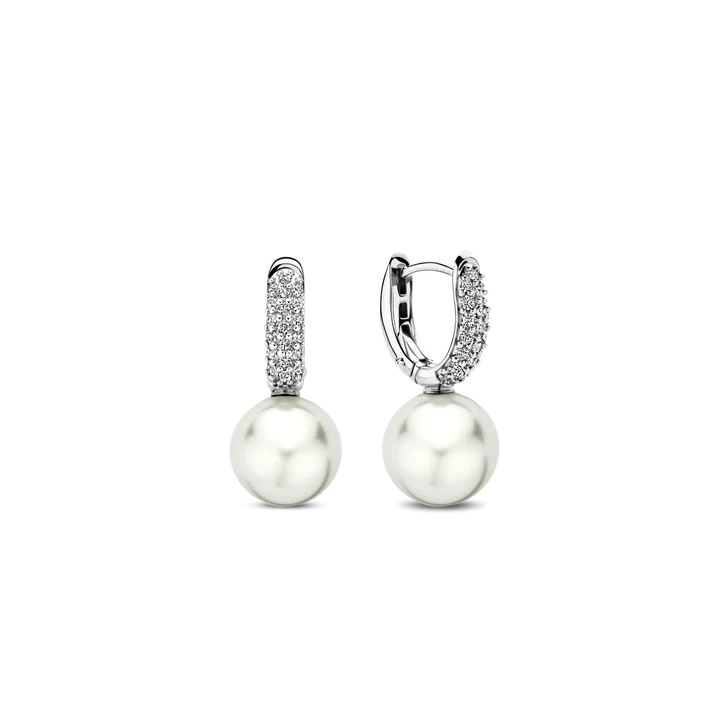 TI SENTO - ORECCHINI PENDENTI ARGENTO PERLE E ZIRCONI