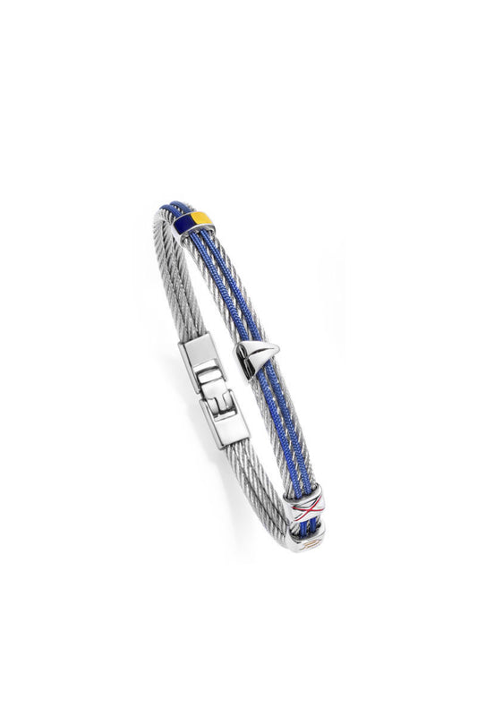 SALVATORE BERSANI - BRACCIALE IN ACCIAIO CON SIMBOLI MARINARI