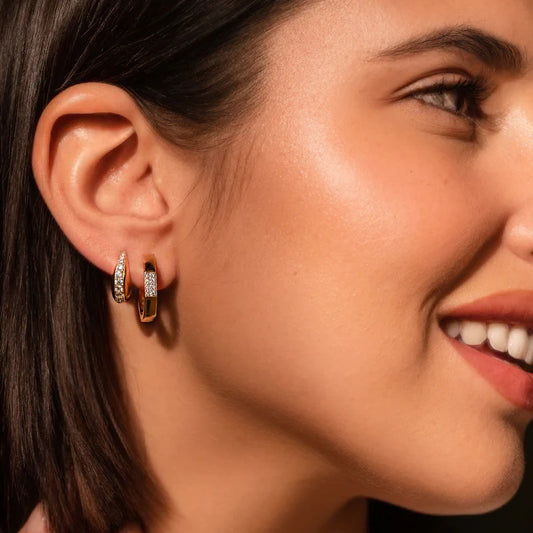 ORECCHINI GOCCIA ARGENTO DORATO CON ZIRCONI