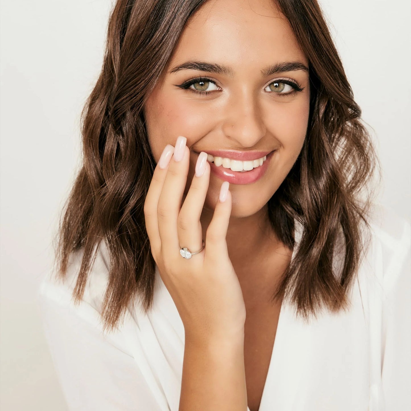 LUCA BARRA - ANELLO IN ACCIAIO CON COCCINELLA E CRISTALLI BIANCHI