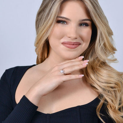 LUCA BARRA - ANELLO IN ACCIAIO CON CUORE E ZIRCONE BIANCO